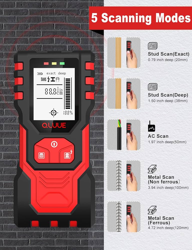 Stud Finder,Wall Scanner 5 in 1 Electronic Sensor Metal Pipe Detector