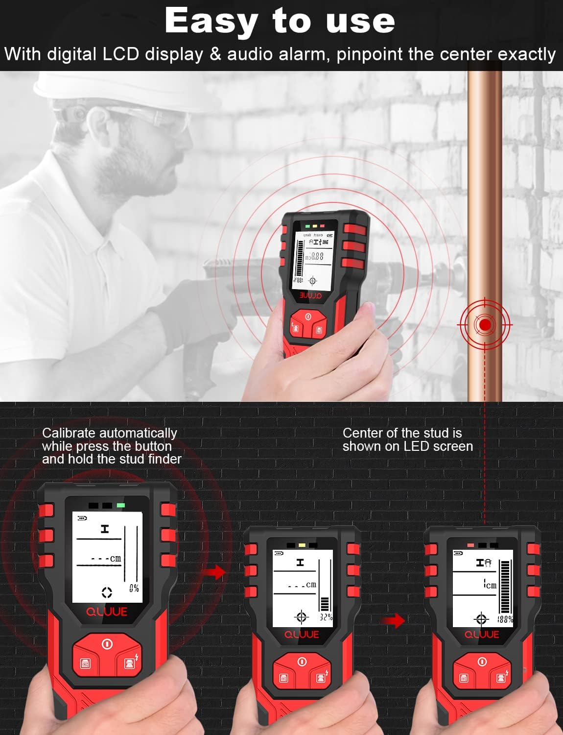 Stud Finder,Wall Scanner 5 in 1 Electronic Sensor Metal Pipe Detector