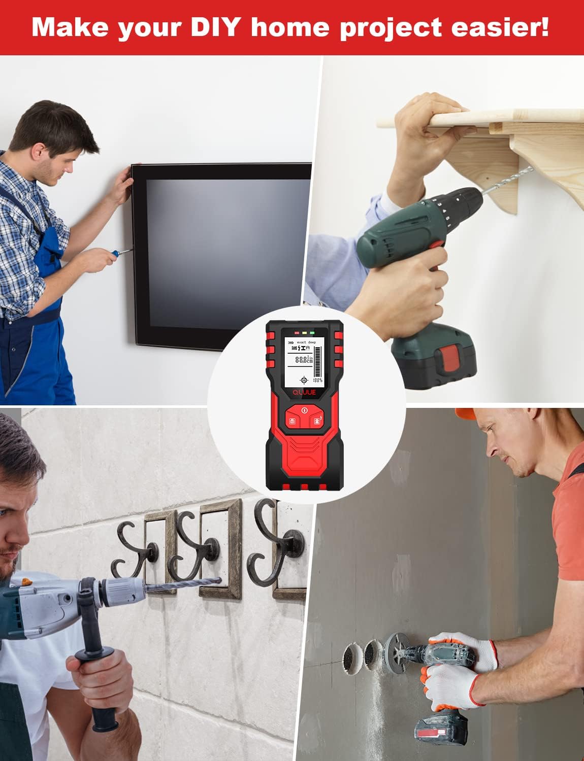 Stud Finder,Wall Scanner 5 in 1 Electronic Sensor Metal Pipe Detector