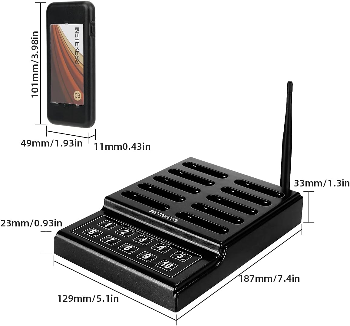 Retekess TD174 Restaurant Pager System 500M Restaurant Buzzer