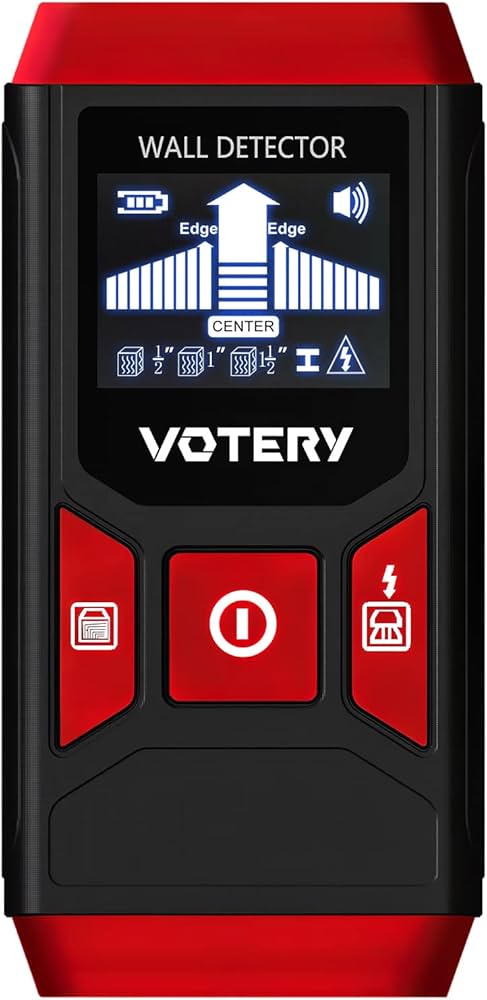 Wall Detector Scanner 6 in 1 Audible Alarm for Locating Power Lines Wooden Beams Metal Pipes
