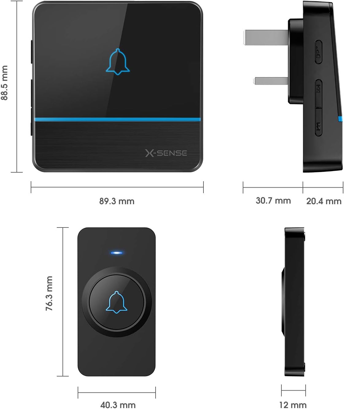 X-Sense Wireless Doorbell Waterproof IP55 Over 2,000 Feet