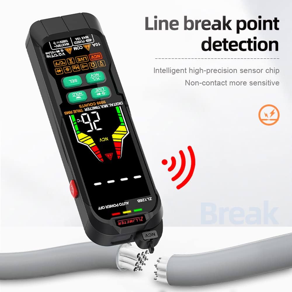 Digital Multimeter AC DC Voltage True RMS Capacitance Temp Detector Multitester