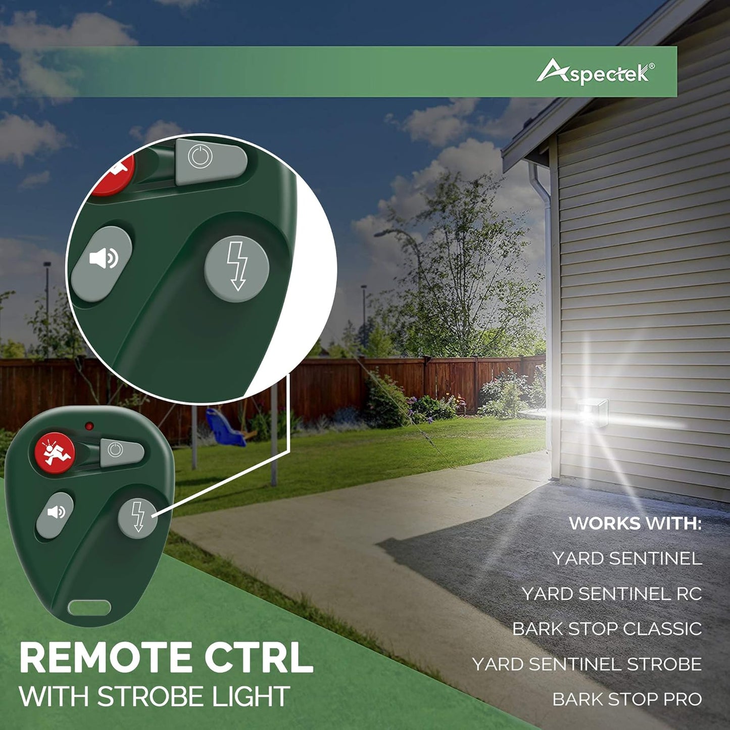ASPECTEK Yard Sentinel Ultrasonic Animal Repeller with Remote Control