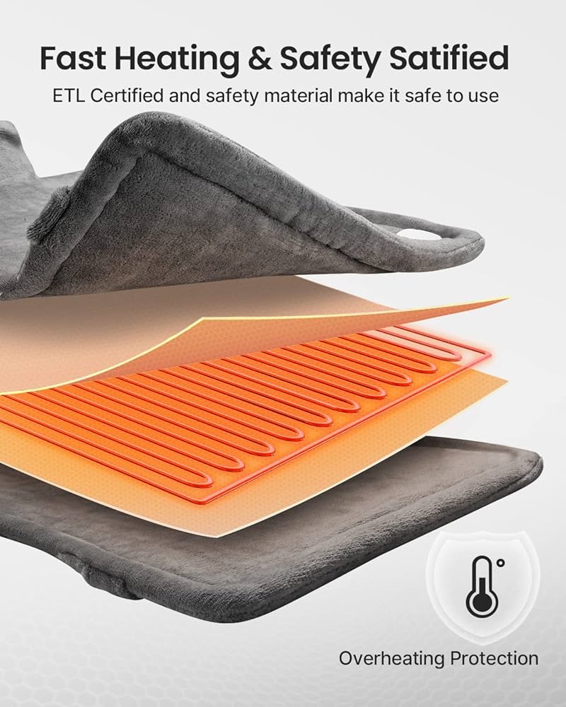 RENPHO Electric Heating Pad 6 Heat Levels for Neck Shoulder and Back