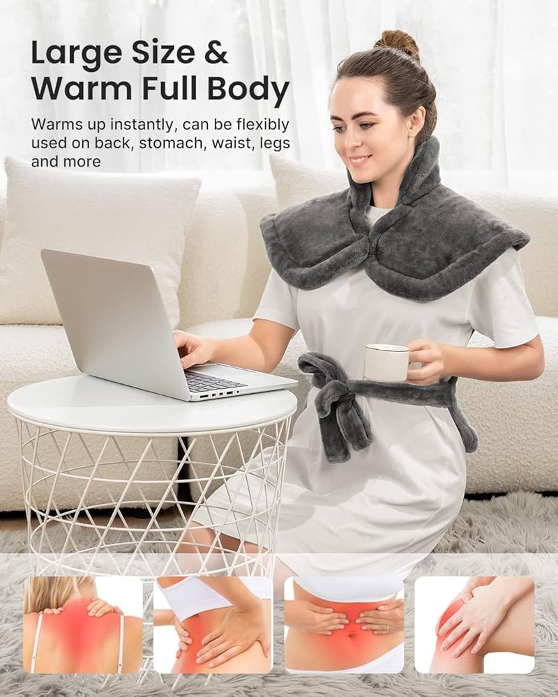 RENPHO Electric Heating Pad 6 Heat Levels for Neck Shoulder and Back