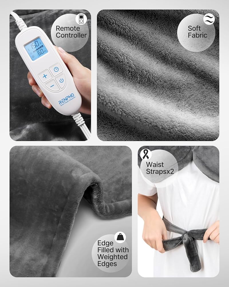RENPHO Electric Heating Pad 6 Heat Levels for Neck Shoulder and Back