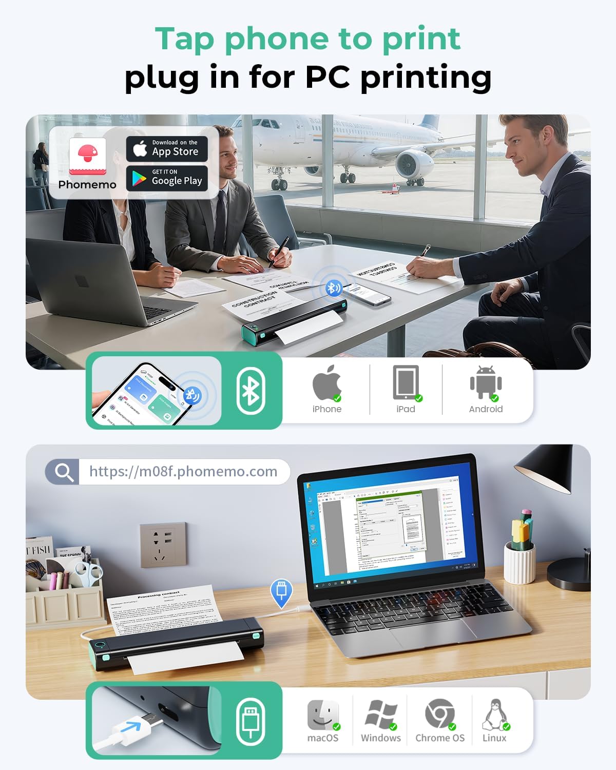 Phomemo Thermal Bluetooth Portable Printer Wireless for Travel