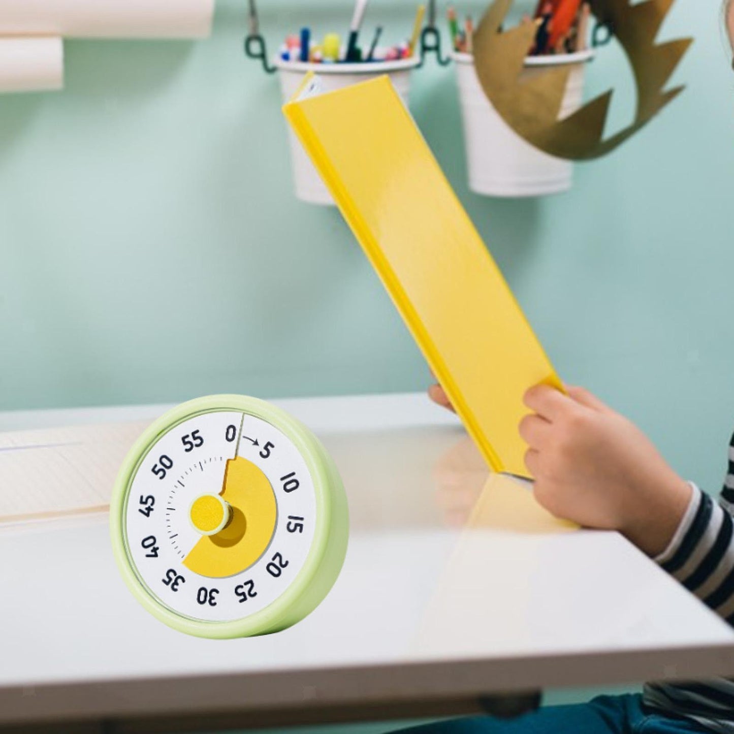 Visual Timer No Ticking Baking Alarm 60Minutes Clock for Game School Kids