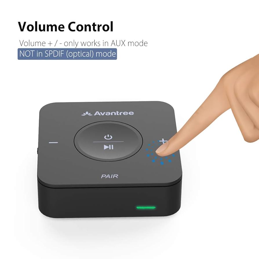 Avantree TC417 Bluetooth Transmitter Receiver for TV, Optical Digital Toslink, Volume Control for 3.5mm AUX, RCA, 20H Playtime, aptX Low Latency Wireless Audio Adapter for Headphones, Home Stereo