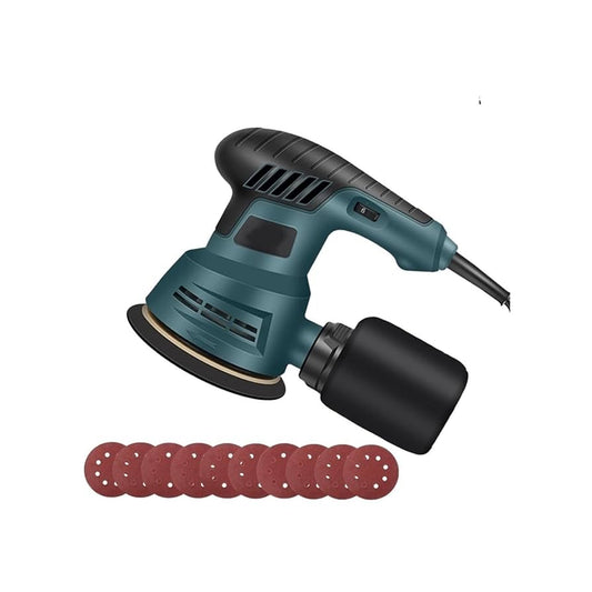 Belt Sander, Electric Eccentric Sander 5 Inch 125mm Sanding Plate Electric Sander Wood Processing Furniture Car Polishing Machine, for DIY Metal Woodworking Knife Making(Blue)