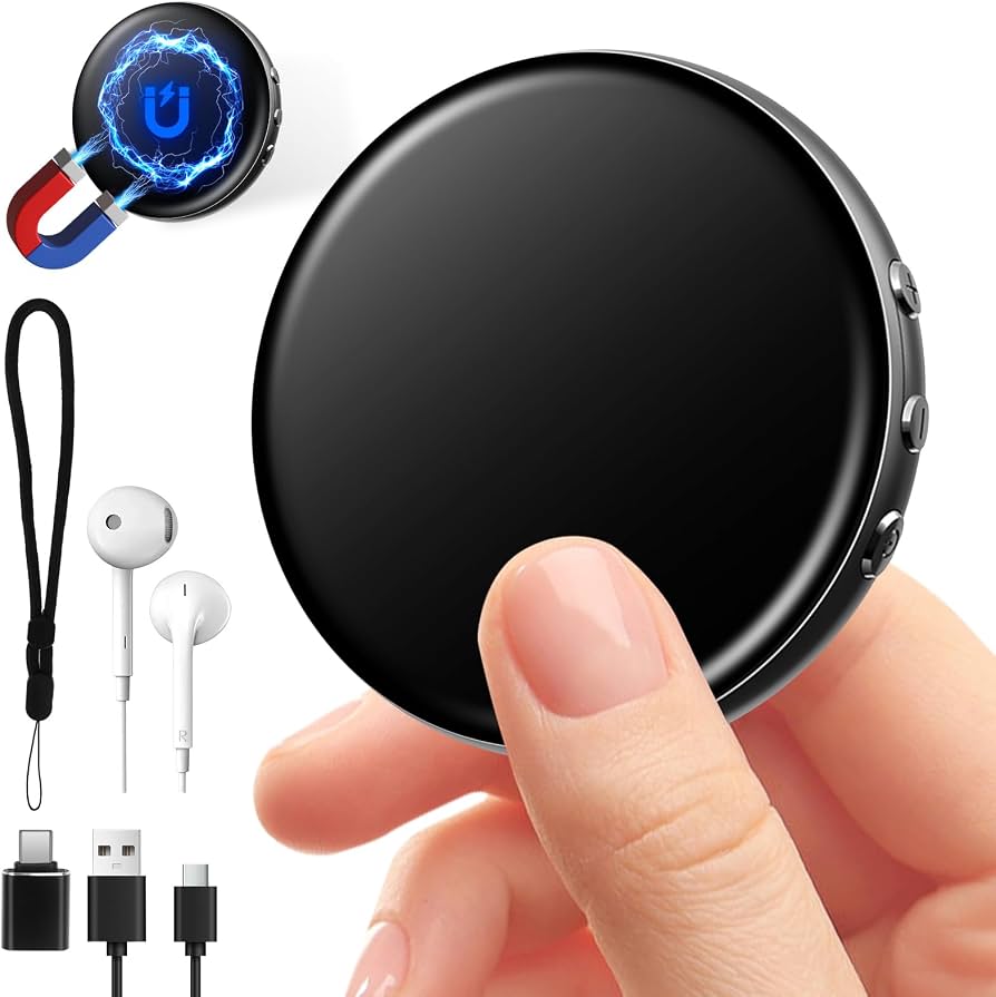 Magnetic 64GB Voice Recorder with Voice Recognition and Noise Reduction