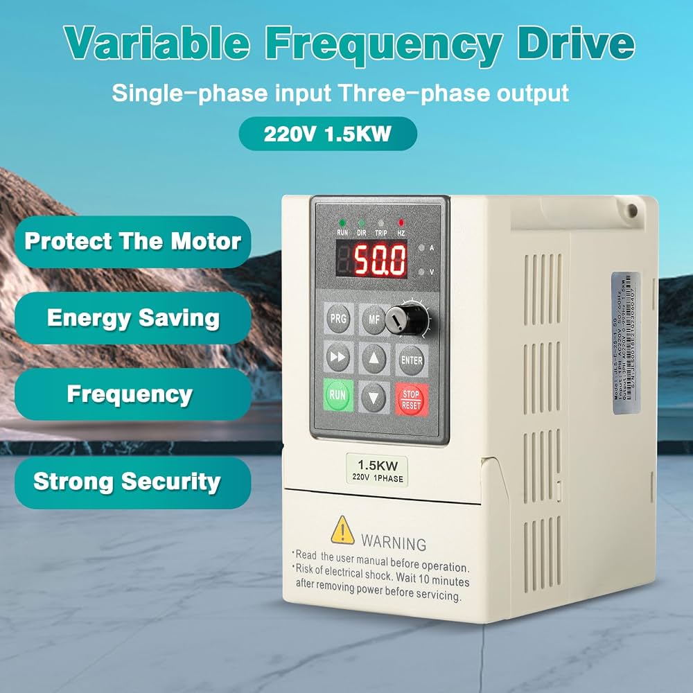 Frequency Drive, 220V 1.5KW VFD Frequency Inverter