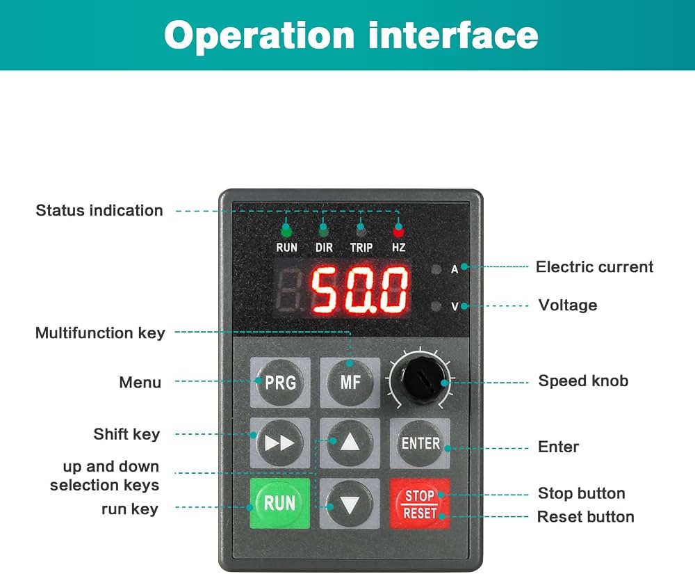 Frequency Drive, 220V 1.5KW VFD Frequency Inverter