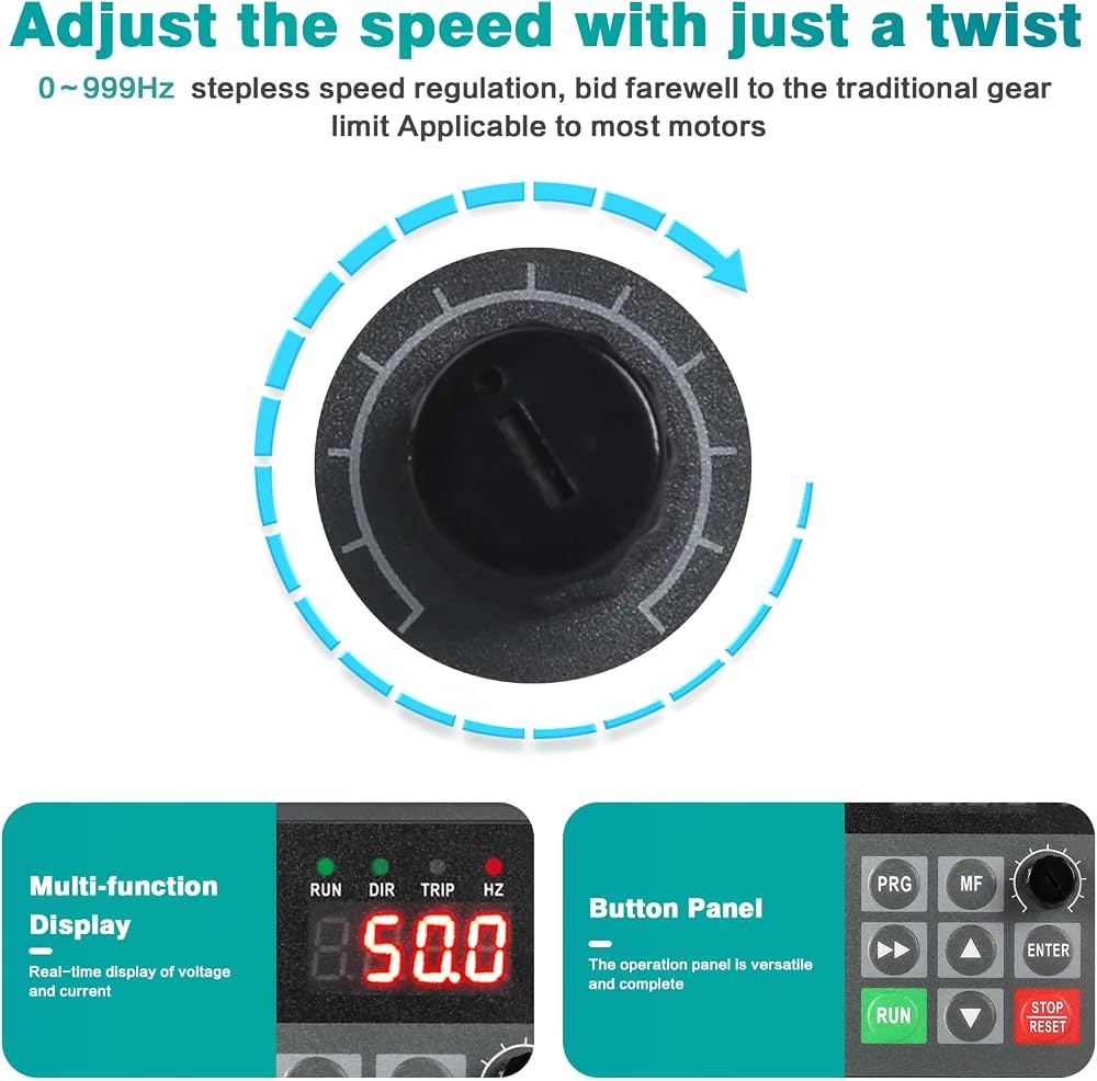Frequency Drive, 220V 1.5KW VFD Frequency Inverter
