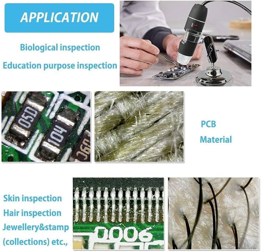 USB Digital Microscope 1600x 8 LED Magnification Endoscope Camera