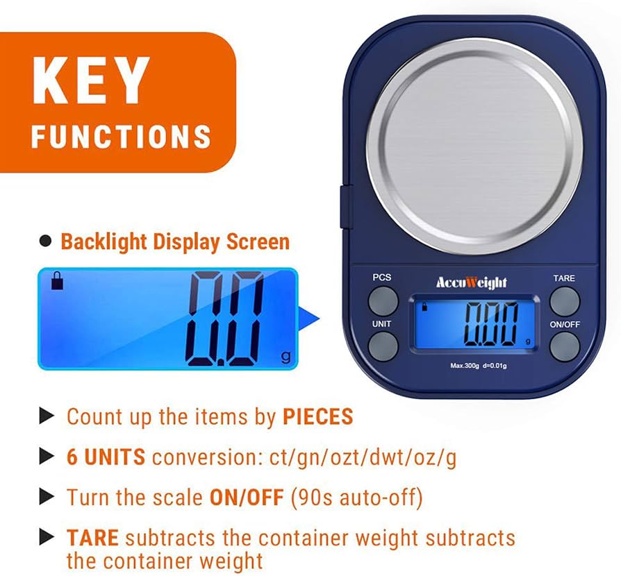 AccuWeight Digital Gram Scale with 300g/0.01g