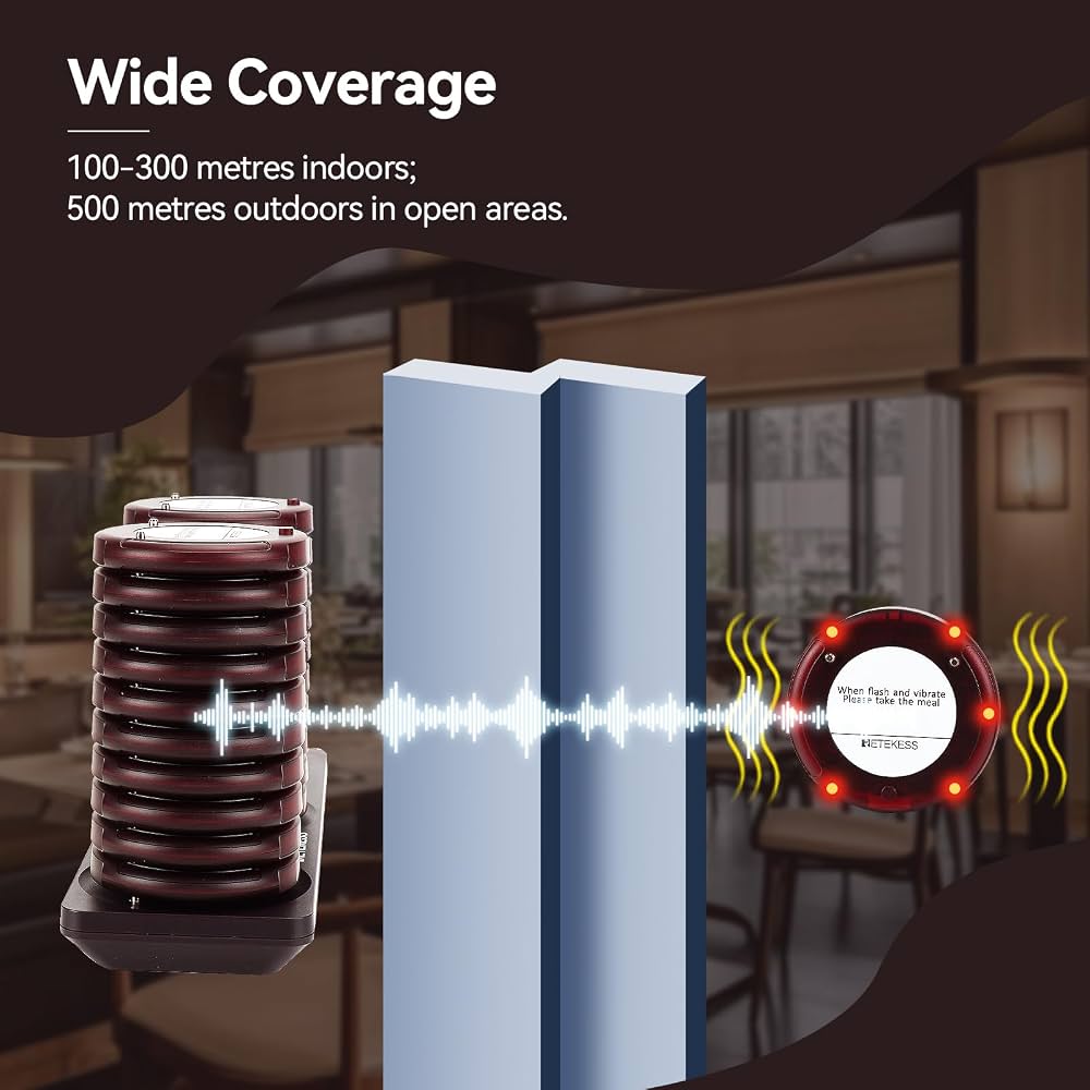 Retekess TD163 Restaurant Pager and Beepers System 500M