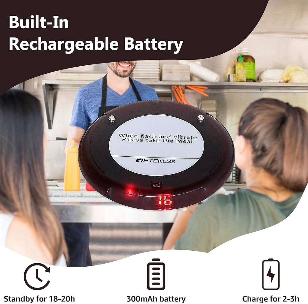 Retekess TD163 Restaurant Pager and Beepers System 500M