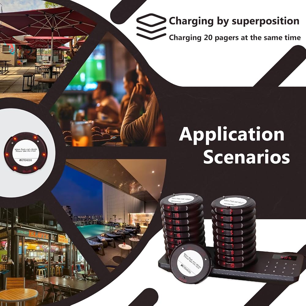 Retekess TD163 Restaurant Pager and Beepers System 500M