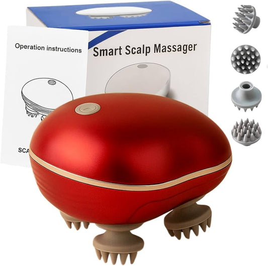 Smart Scalp Massager with 4 Interchangeable Heads Electric Head Massager
