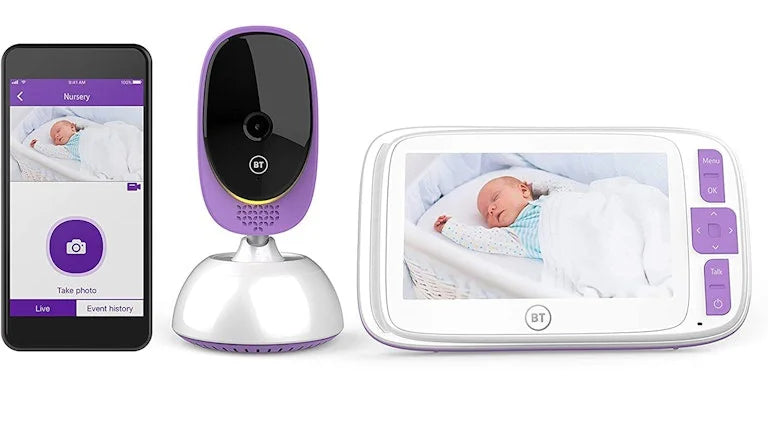 BT Smart Video Baby Monitor with 5 inch Colour Screen, Smartphone app,