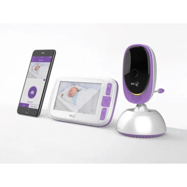 BT Smart Video Baby Monitor with 5 inch Colour Screen, Smartphone app,