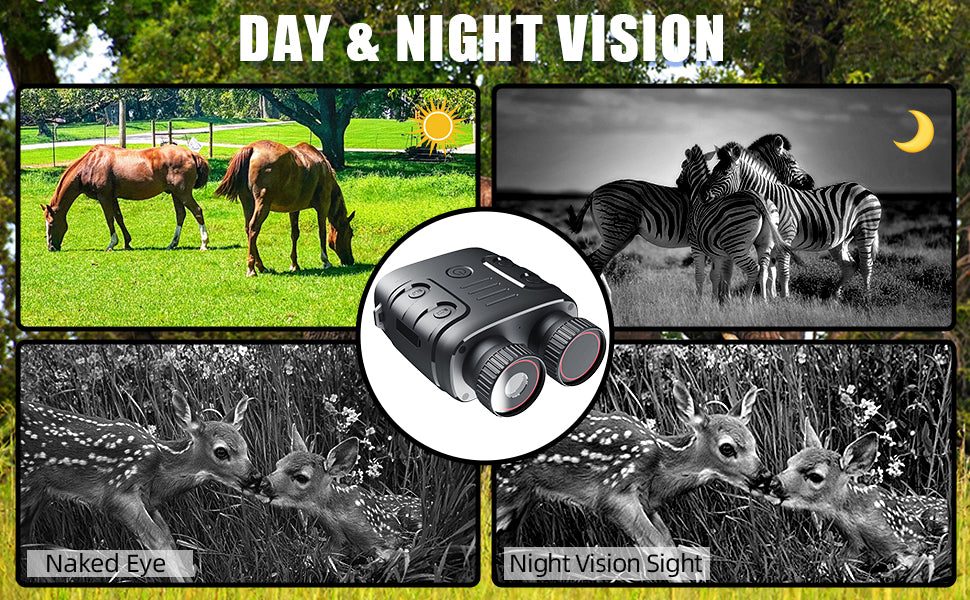Night Vision Goggles, R18 Digital Night Vision Binoculars for Total Dark, 2.4'' 1080p Photo & Video Infrared Night Vision Scope for Hunting Travel Surveillance