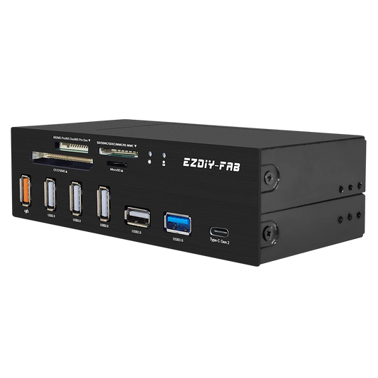 PC 5.25IN FRONT PANEL INTERNAL CARD READER USB HUB, USB 3.1 GEN2 TYPE-C PORT