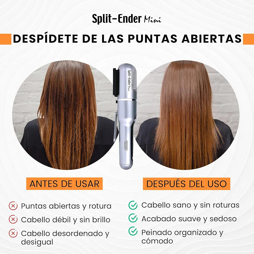 Split Ender Mini Portable Cordless Split End Hair Trimmer for Dry, Damaged and Brittle Split Ends - Silver