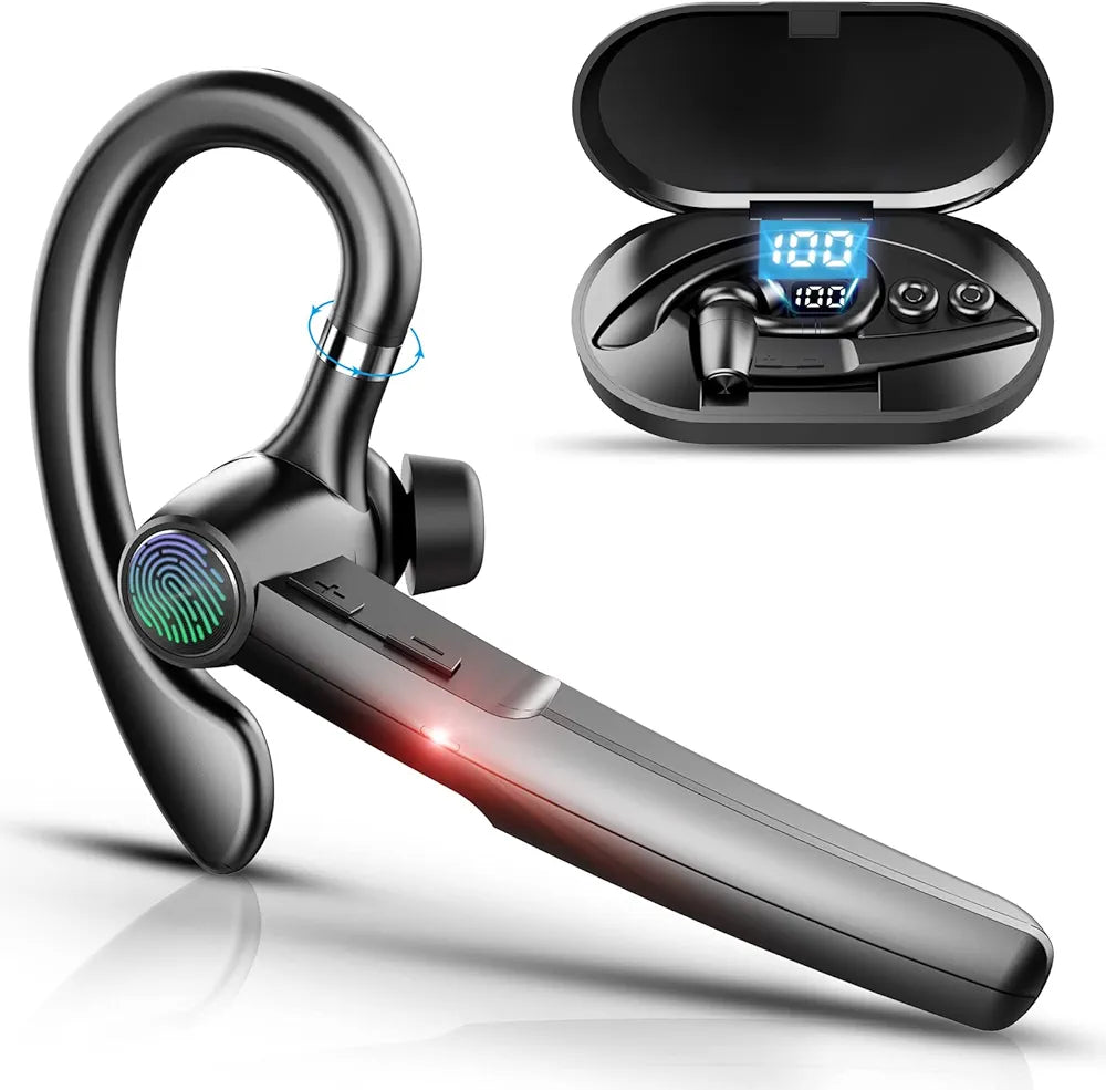 Bluetooth Headset with Microphone,48Hrs V5.3 Bluetooth Earpiece for Cell Phone/Business/Office/Driving/Trucker Driver,Bluetooth Headphones Earbuds for iPhone Android Samsung