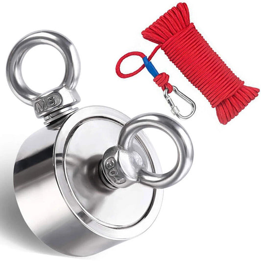 Fishing Magnet Kit Pull Force Strong Neodymium Carabiner Rope 2000lbs force
