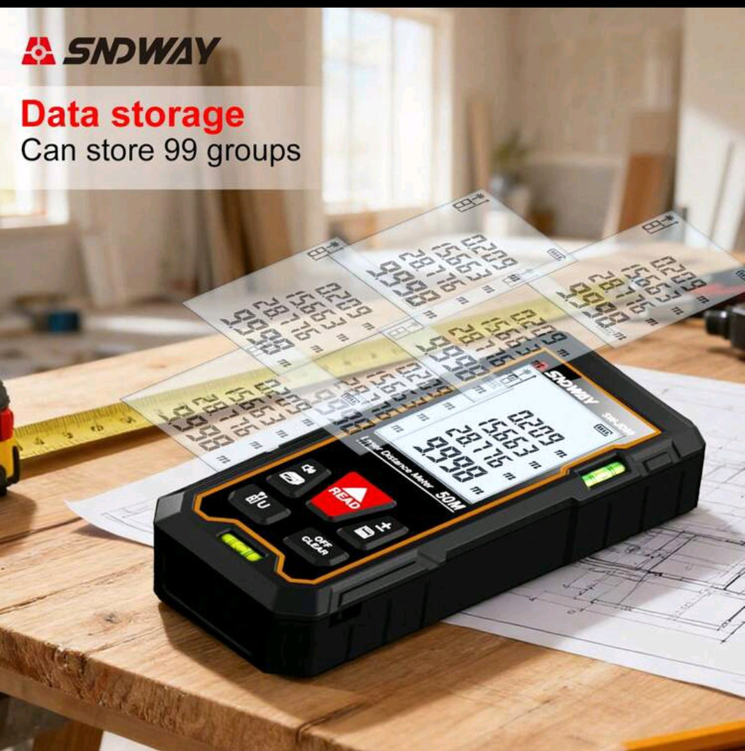 SNDWAY 125M Laser Distance Measuring Instrument Highly accurate angle measurement auto-calibration