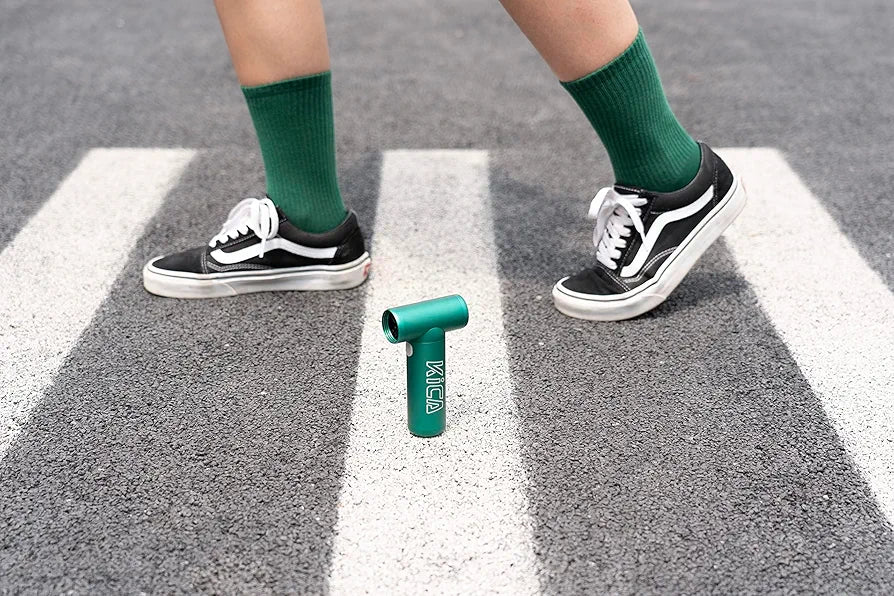 KiCA JetFan KC1 Compressed Air Blower, 36000 RPM Electric Air Can for Computer Keyboard Cleaning, Hair Drying, Recharging Battery, 10W Fast Charging - Green