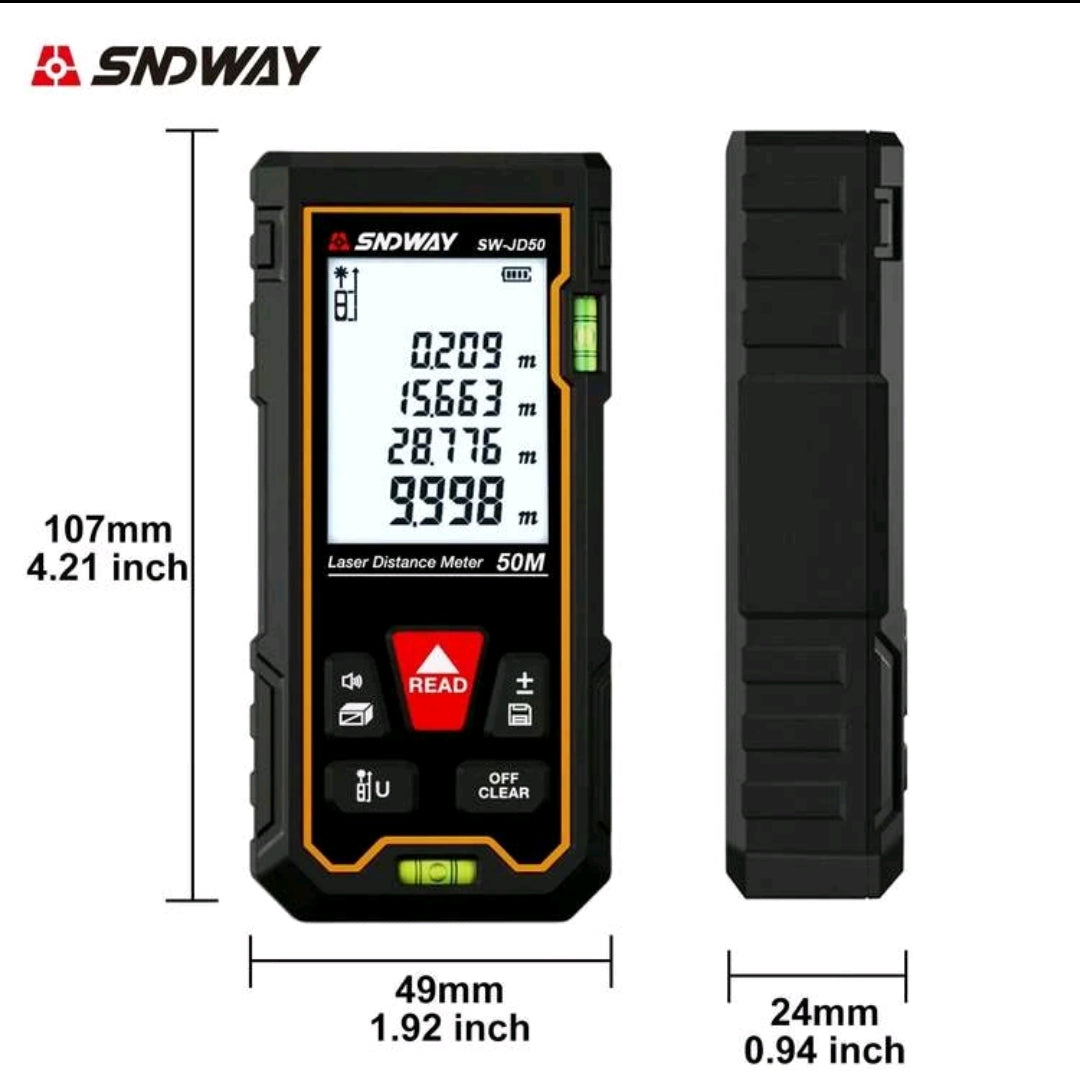 SNDWAY 125M Laser Distance Measuring Instrument Highly accurate angle measurement auto-calibration