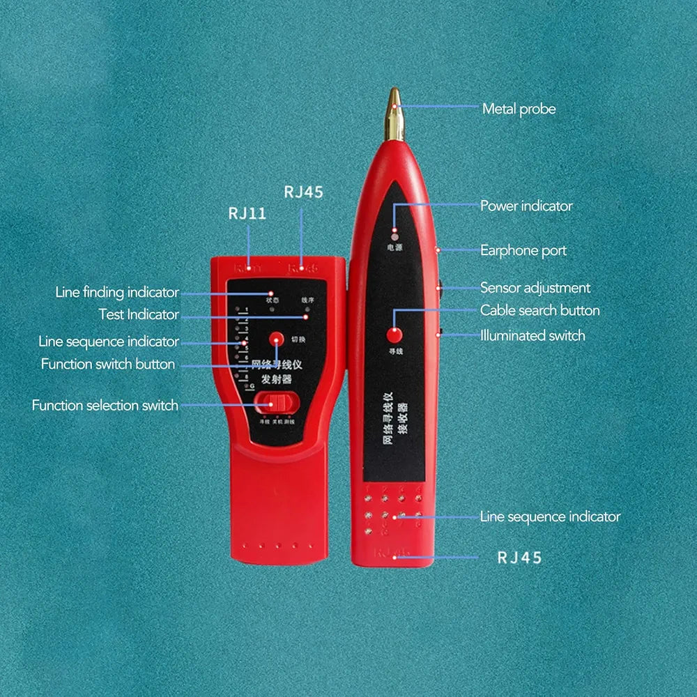 Cable Tester, POE Net Cable Telephone Line Tester Cable Collation Continuity Checker