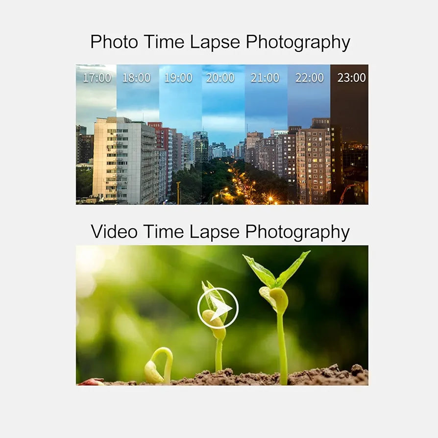 Time Lapse Camera, 4K 32MP Captures Professional Outdoor Construction Full Color Timelapse Camera with 2.0in LCD Screen, Macro Shooting IP66 for Food Custruction