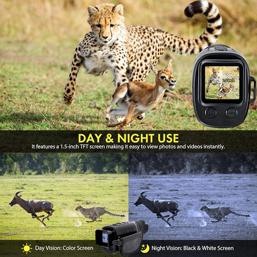 Digital Night Vision Monocular for 100% Darkness, 1080p Full HD Photo & Video Night Vision Goggles Portable Infrared Night Vision for Day & Night Hunting, Camping, Surveillance with 32GB Card