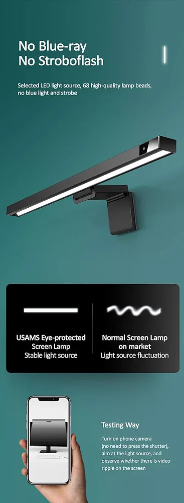 Usams Usual Series Computer Screen Lamp 3 modes of colour temperature lamp stepless dimming Asymmetric light source