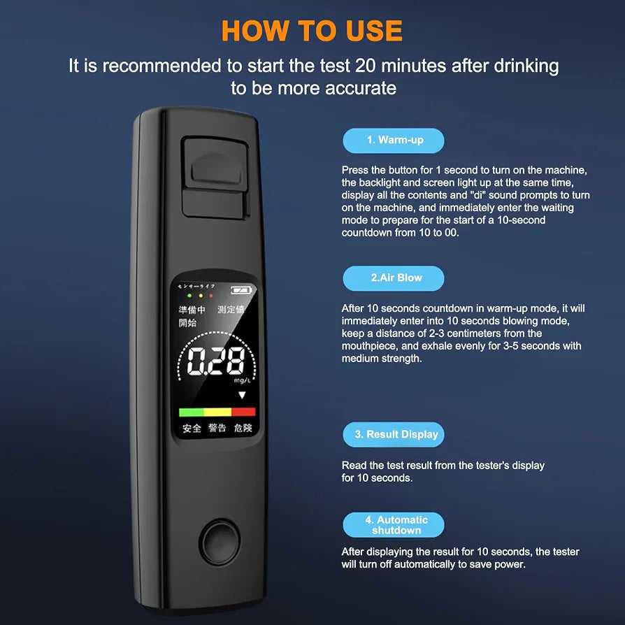 Alcohol Tester Portable Breathalyzer