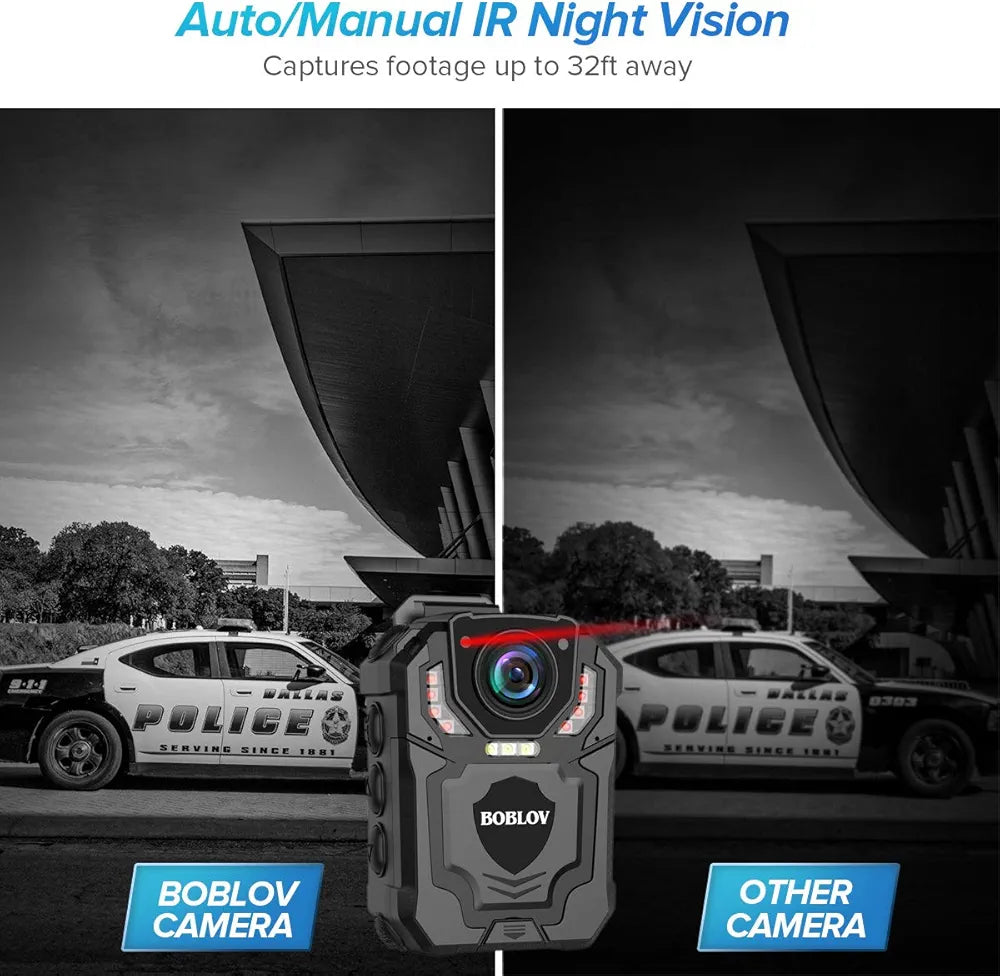 BOBLOV T5 1296P Body Camera with Audio Recording Wearable Police Body Camera for Law Enforcement, Night Vision, Loop Recording, Expand Memory Supported Max 128G