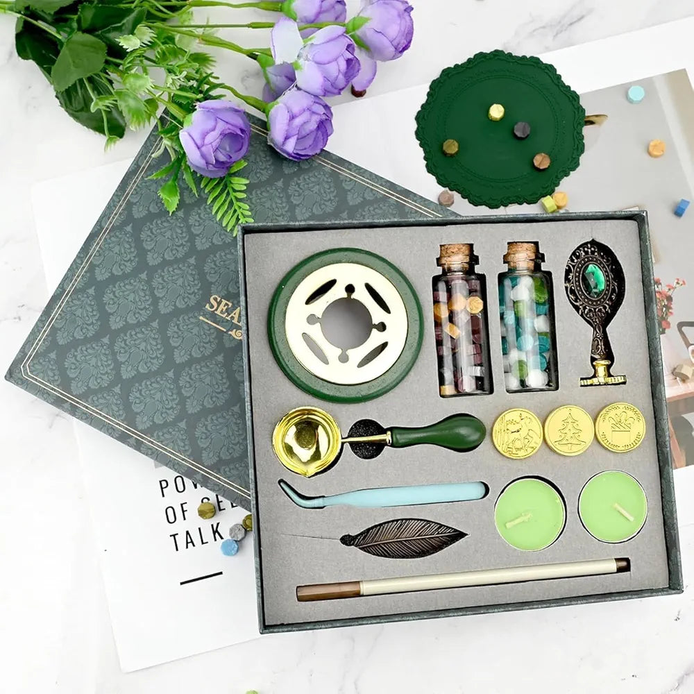 Sealing Wax Stamp Kit with Wax Seal Beads