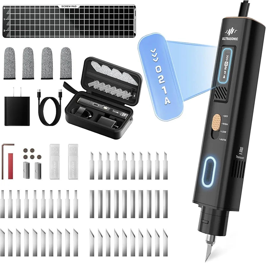 Ultrasonic Cutter Knife Polisher 40 kHz 2in1 Refining 3D Printed Models Leather Wood Plastic Fabric and Metal Sanding