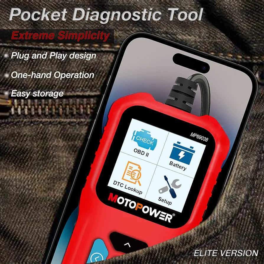 MOTOPOWER MP69038 Car OBD2 Scanner Code Reader Engine Fault Code Reader Scanner CAN Diagnostic Scan Tool - Elite Edition