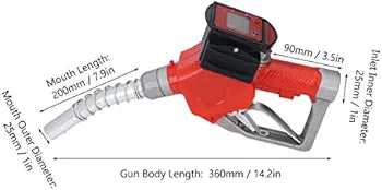 Automatic Fuel Nozzle, Aluminum Alloy, Model K28, with Digital Meter, Auto Shut Off, 3-Position Locking, for Kerosene and Petrol