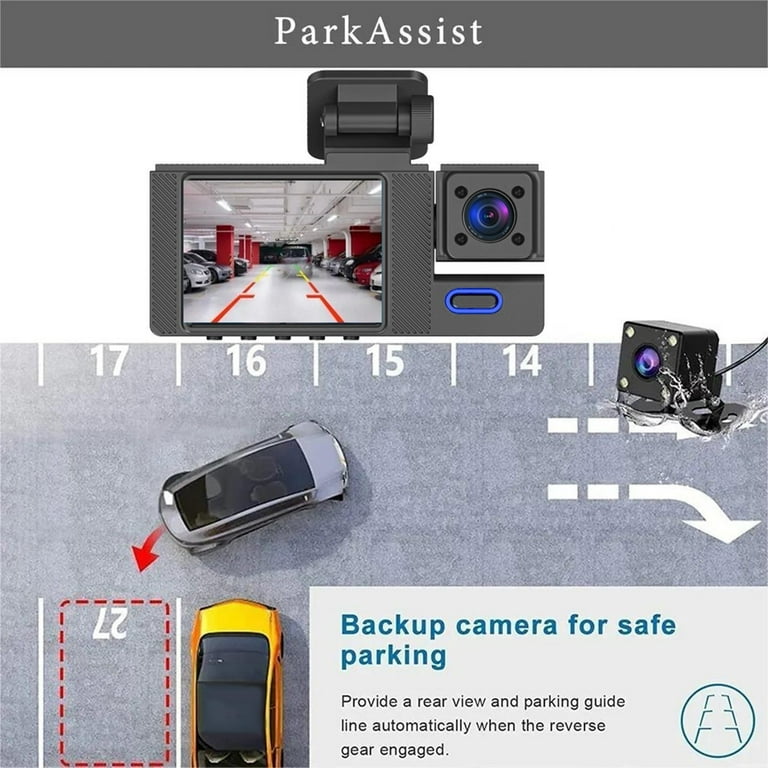 Dash Cam WiFi FHD 1080P Car Camera, Front and Inside Dash Camera for Cars, 1080P Front Dash Cam, Mini Dashcams with Night Vision, 24 Hours Parking Mode, WDR, Loop Recording, G-Sensor, APP