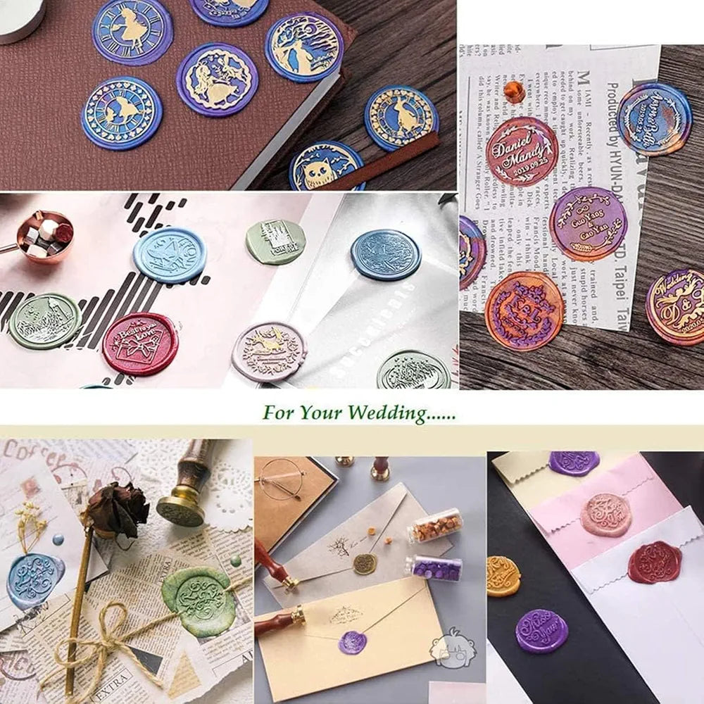 Sealing Wax Stamp Kit with Wax Seal Beads