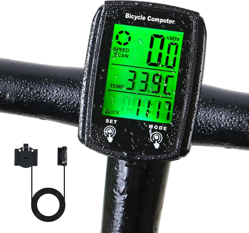 Bike Computer 668 , MPH KM/H Bicycle Computer, Digital LCD Backlight Display Bike Speedometer, Waterproof