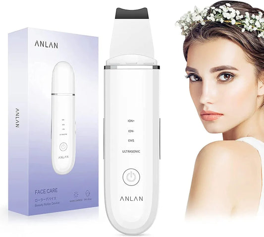 ANLAN Skin Scrubber Ultrasonic Exfoliator EMS Ion Face Spatula