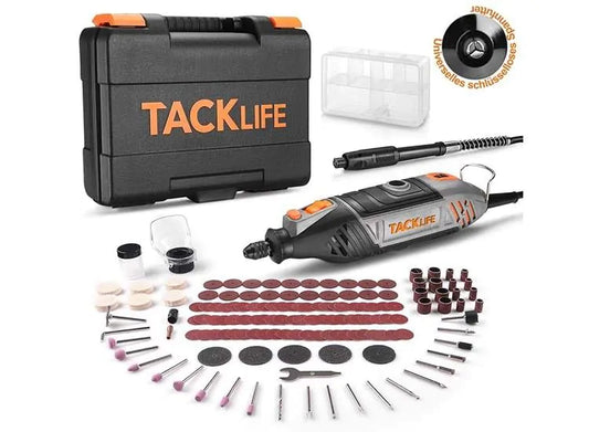 Tacklife Rotary Tool Kit, Variable Speed with Keyless Universal Chuck, Flex Shaft, 150 Accessories and Attachments and Carrying Case, Multi-functional